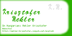 krisztofer mekler business card